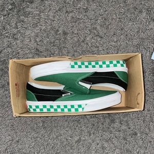 Slip-On Vans Green/Checkerboard